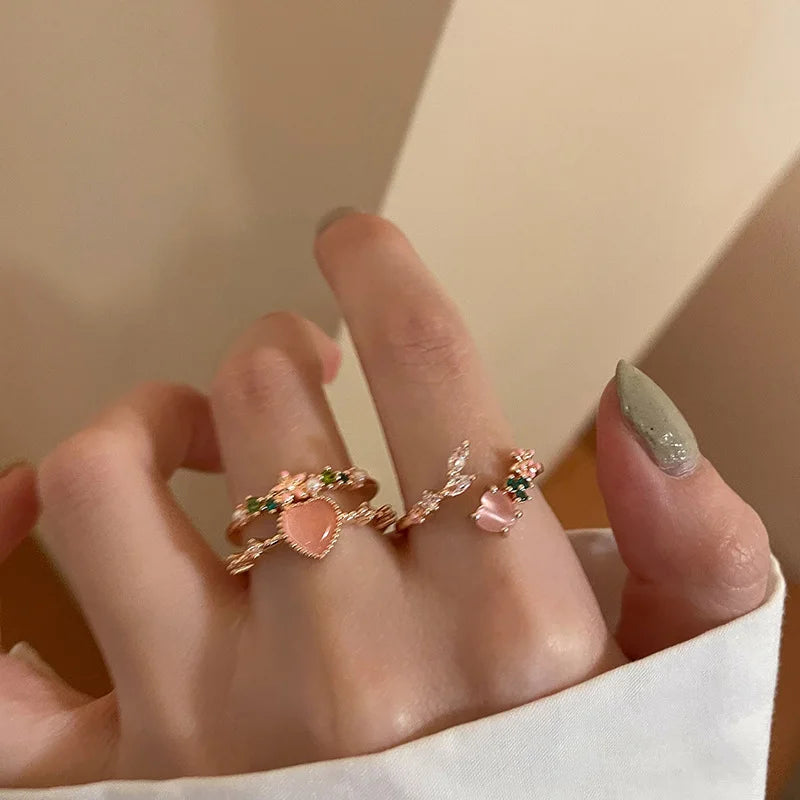 pink heart rings