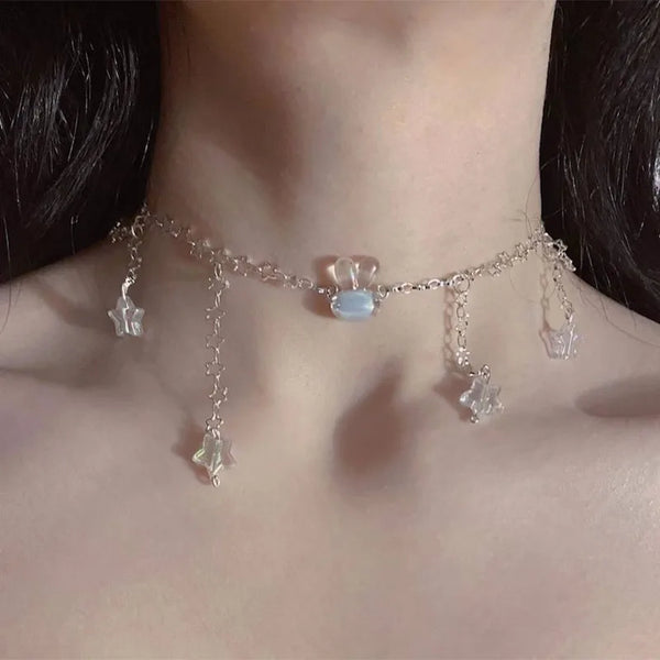 bunny star choker necklace