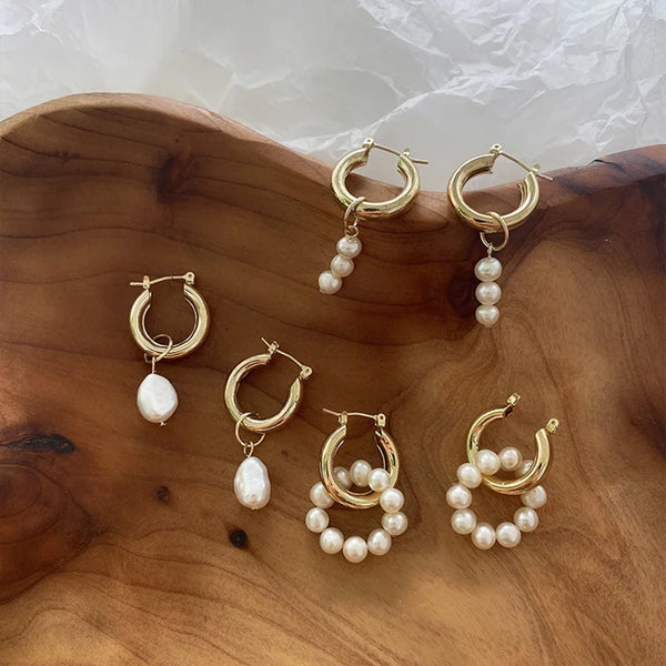 gold pearl earrings