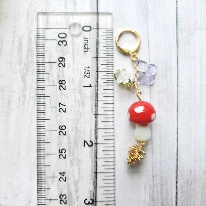 mushroom drop earrings