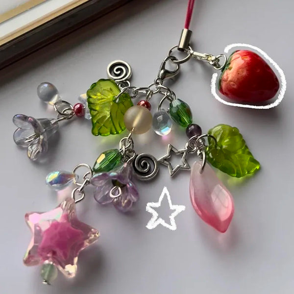 strawberry phone charm