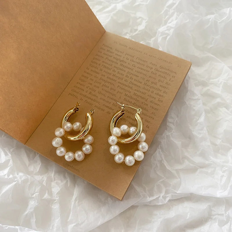 gold pearl earrings