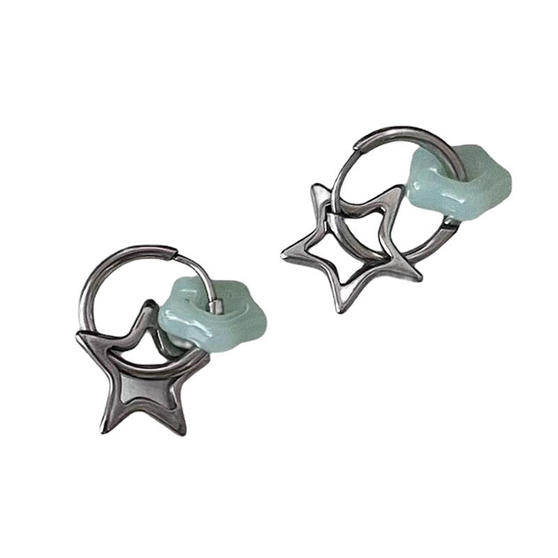 punk star earrings