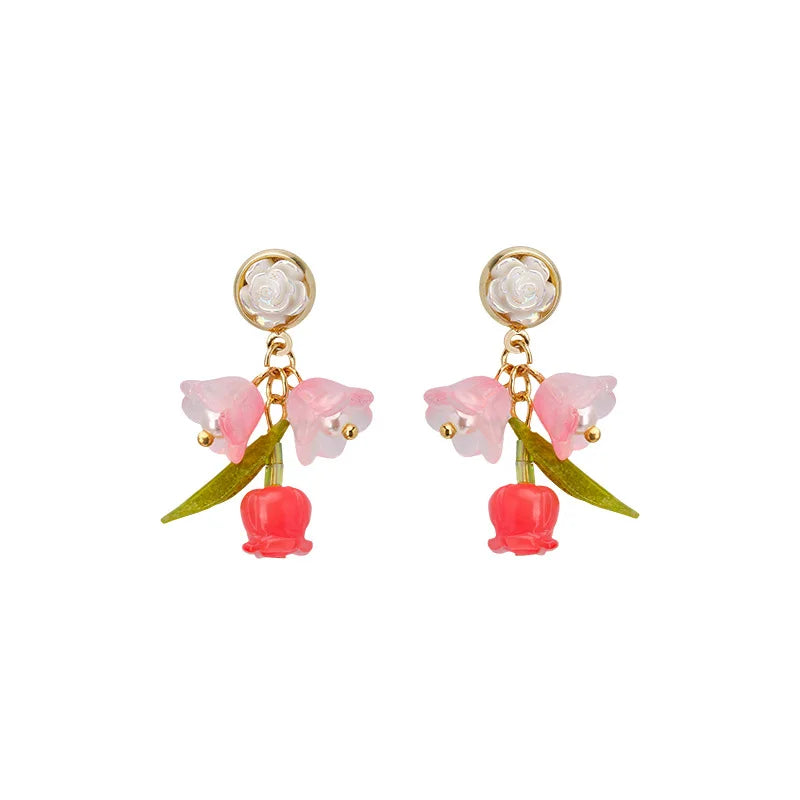 tulip drop earrings