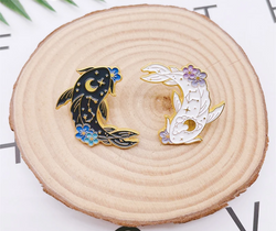 yin & yang koi pins