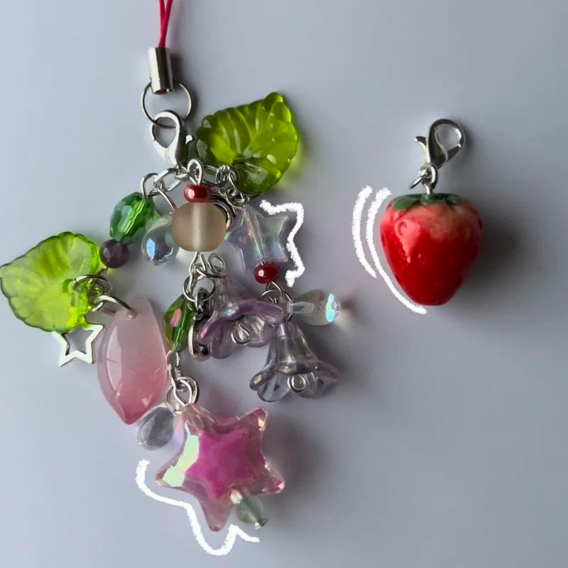 strawberry phone charm