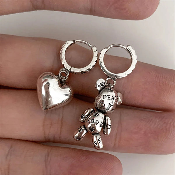 love teddy asymmetrical earrings