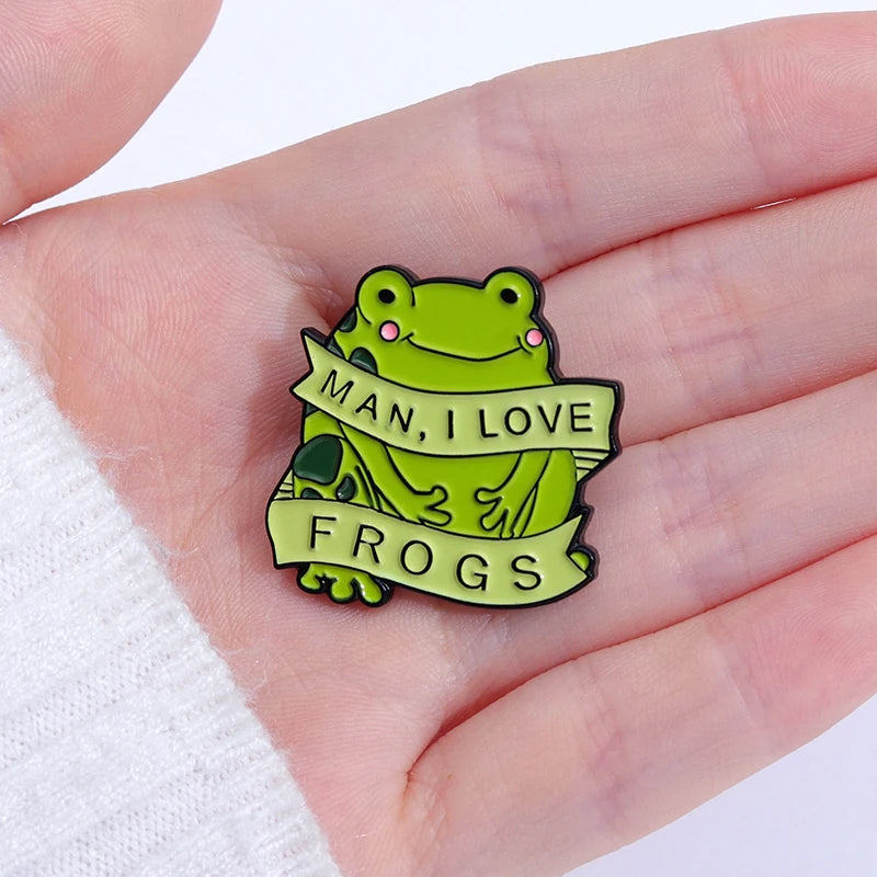 man i love frogs pin