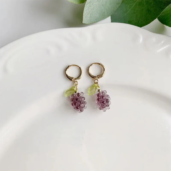 grape drop earrings