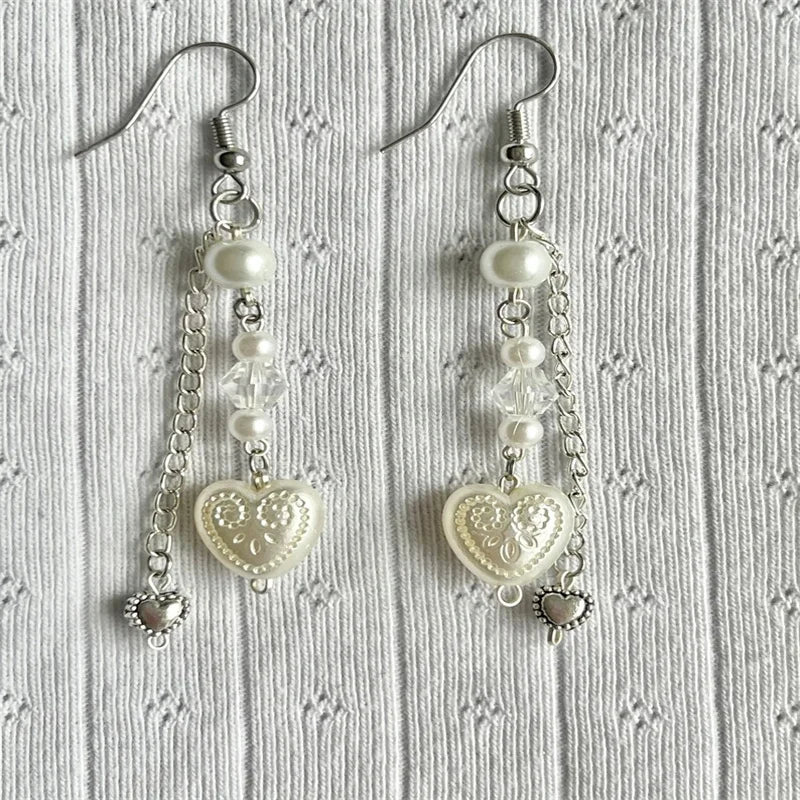 lace heart earrings