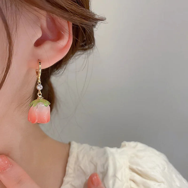 tulip drop earrings