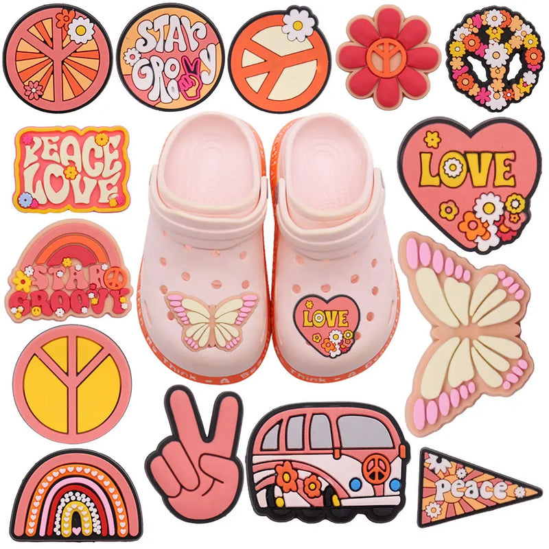 peach hippie croc jiblets 25pc