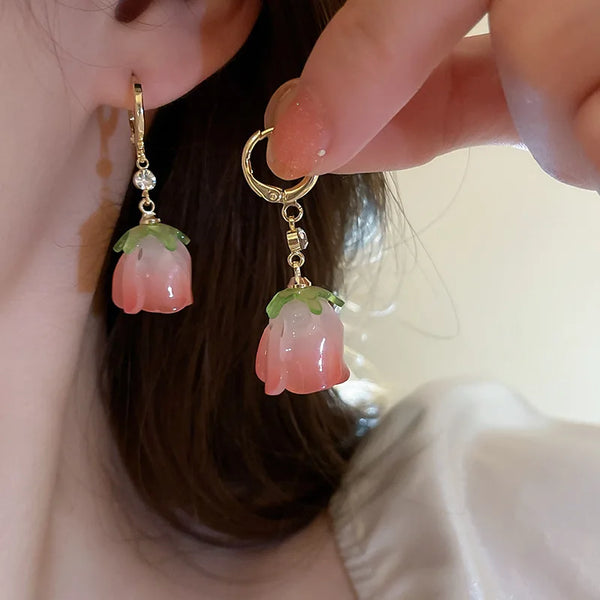 tulip drop earrings