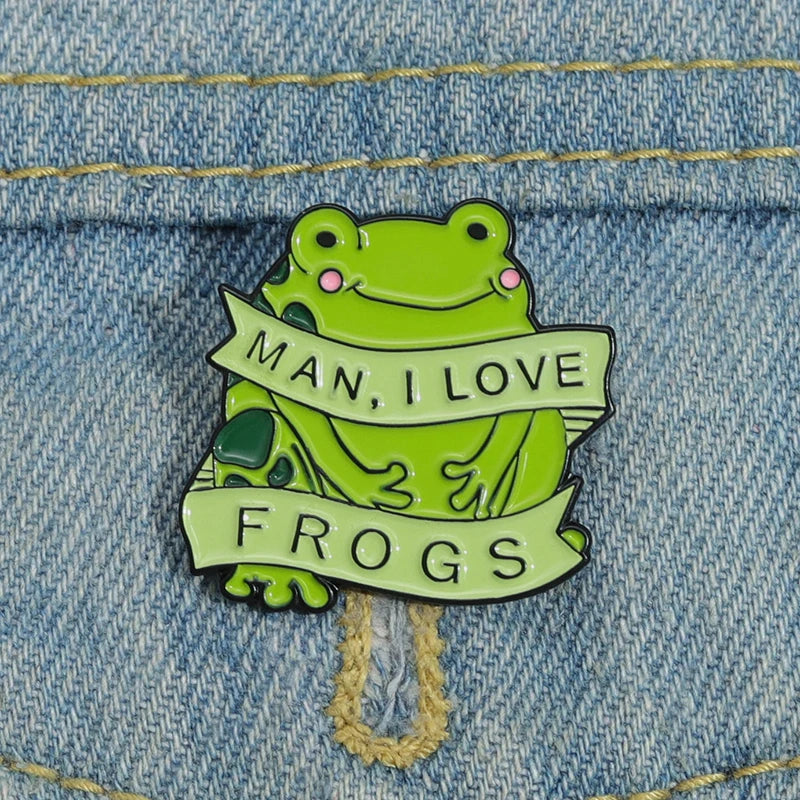 man i love frogs pin