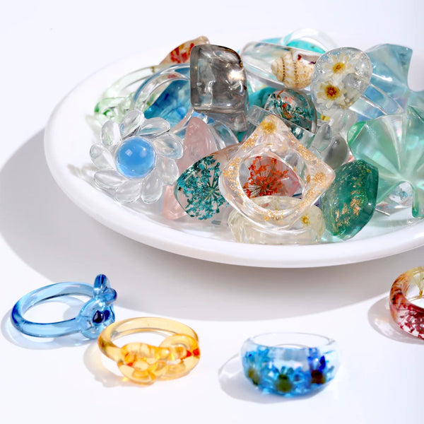 assorted resin rings