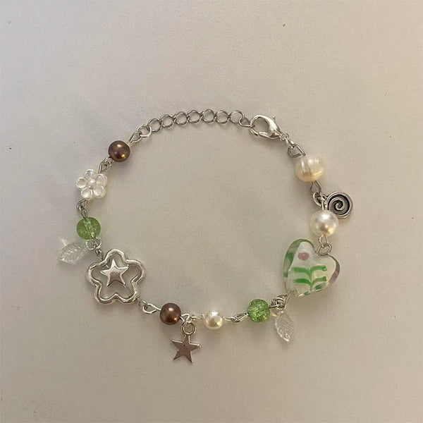 white pearl leaf bracelet