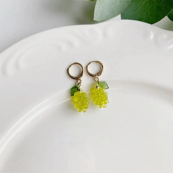 grape drop earrings