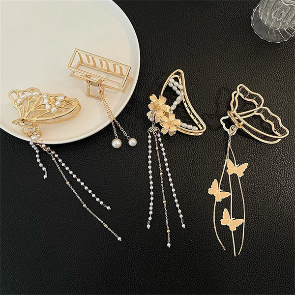gold dangly claw clips