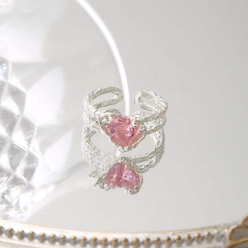 pink heart rings