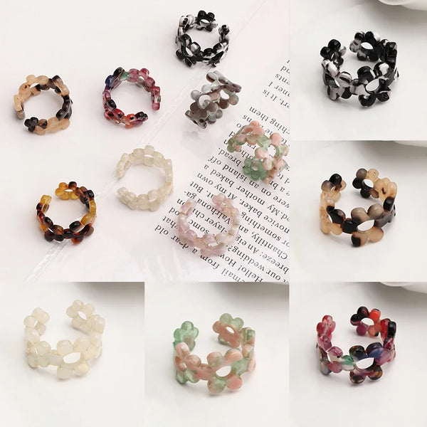 vintage flower rings