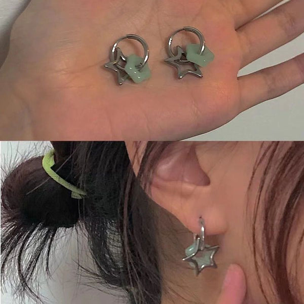 punk star earrings