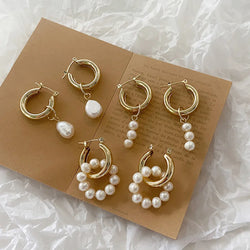 gold pearl earrings