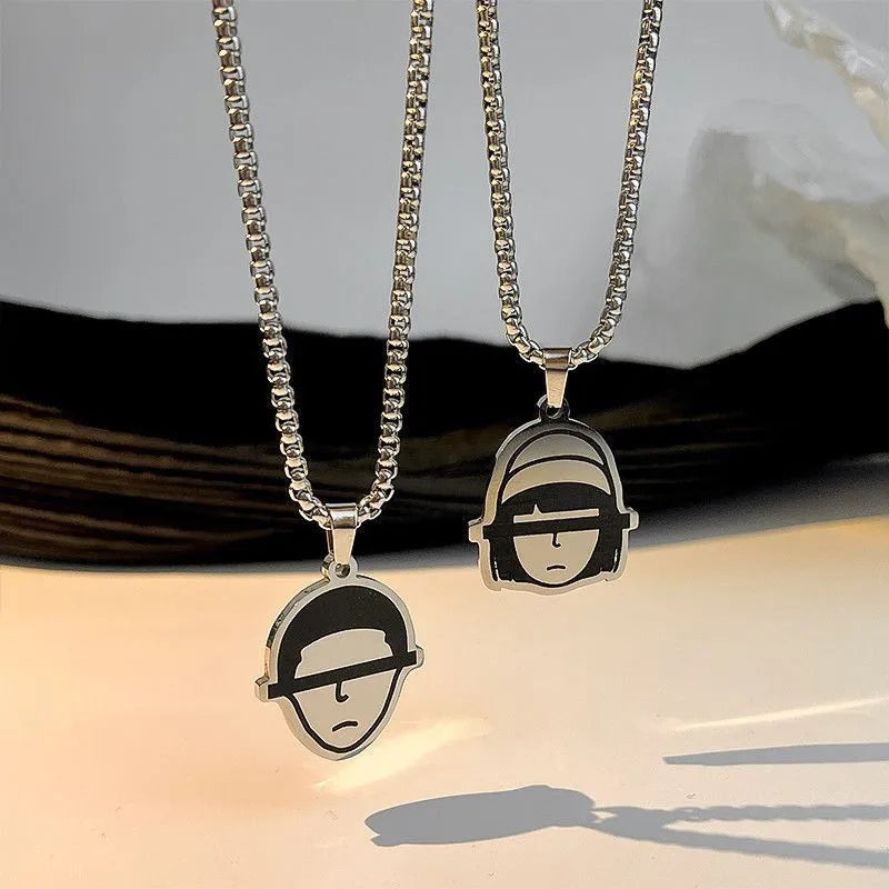 couples character necklaces