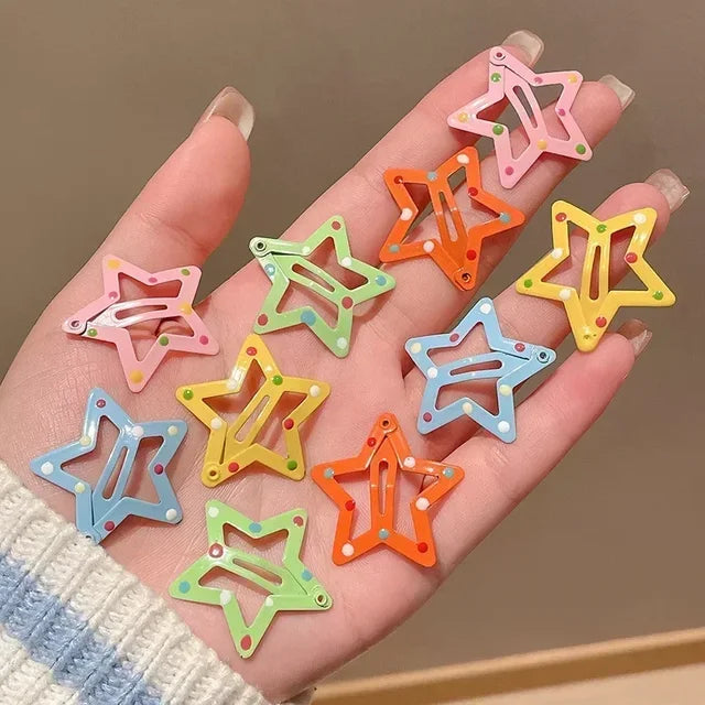 rainbow star clips 10pk