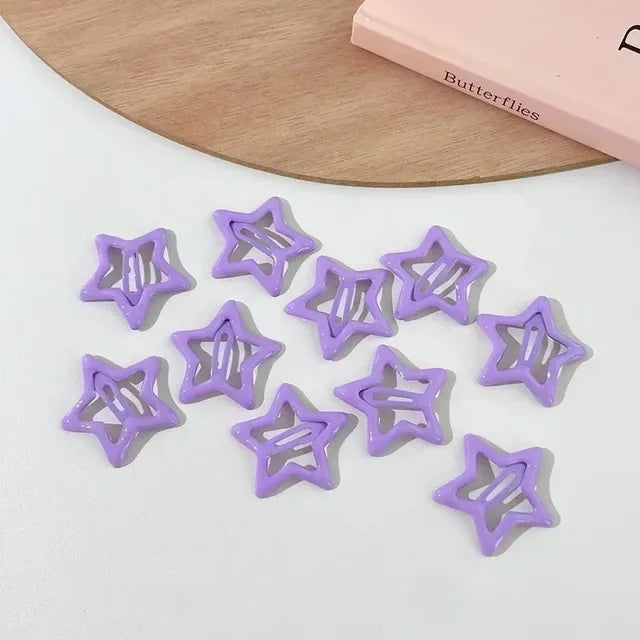 rainbow star clips 10pk