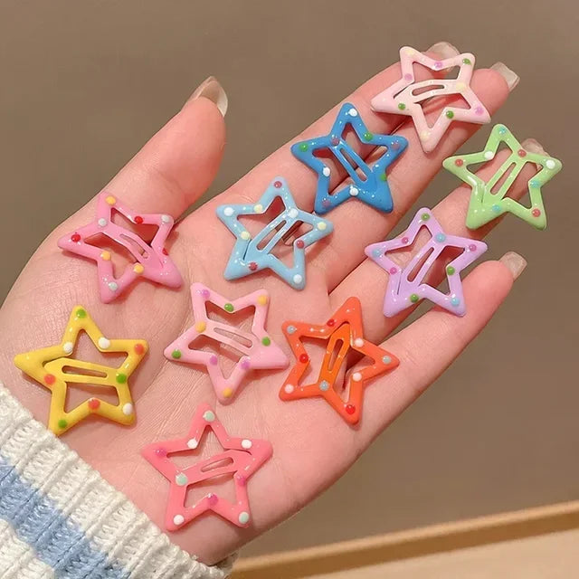 rainbow star clips 10pk