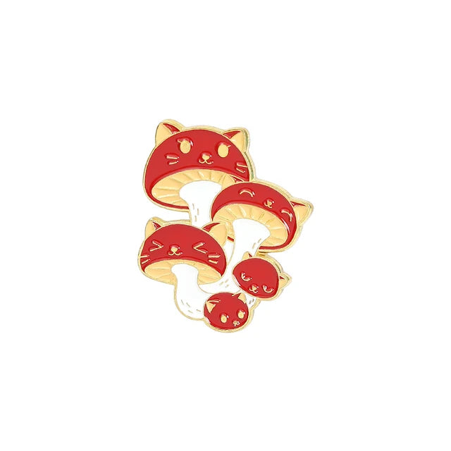 mushroom cat pins