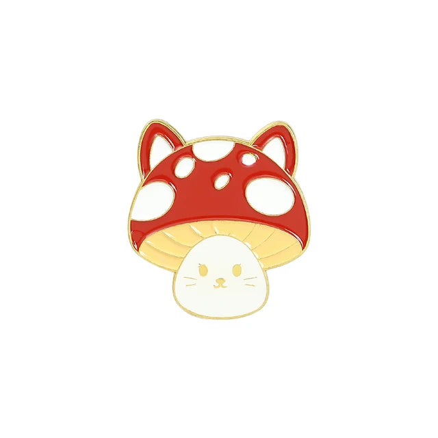 mushroom cat pins