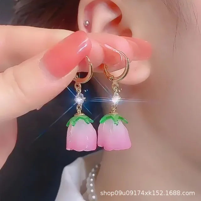 tulip drop earrings