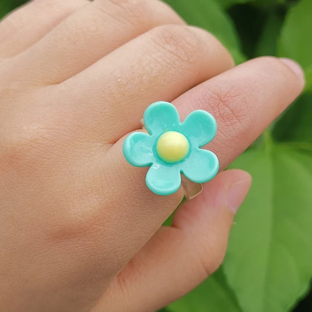 pastel flower ring