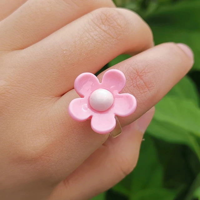 pastel flower ring