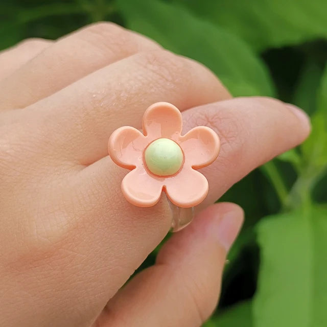 pastel flower ring