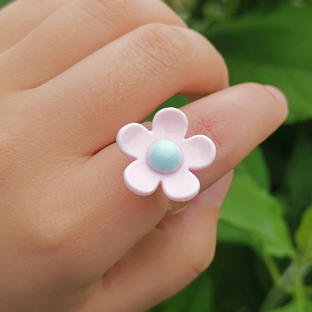 pastel flower ring