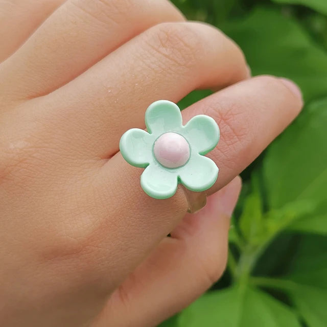 pastel flower ring