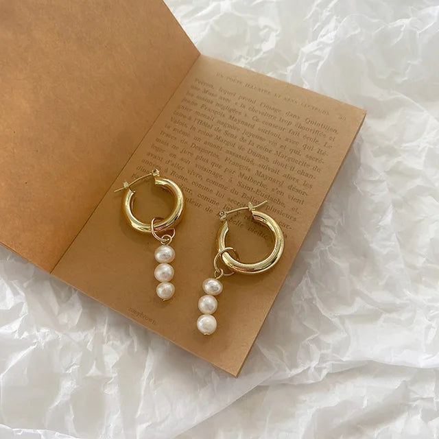 gold pearl earrings