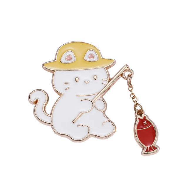 fishing cats pins