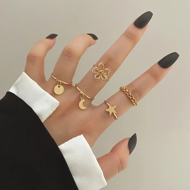 silver & gold ring sets