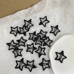 black & grey star clips 10pk