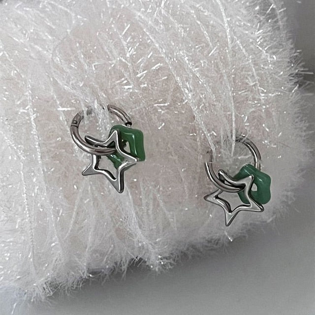 punk star earrings